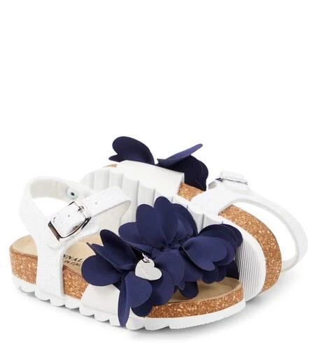 Glitter leather-trimmed sandals 商品