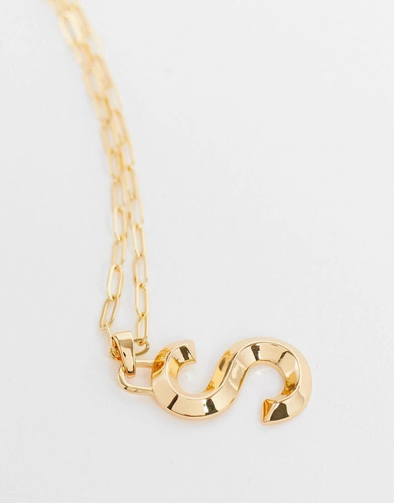 商品Topshop|Topshop 14k gold plated S initial pandant necklace,价格¥201,第2张图片详细描述