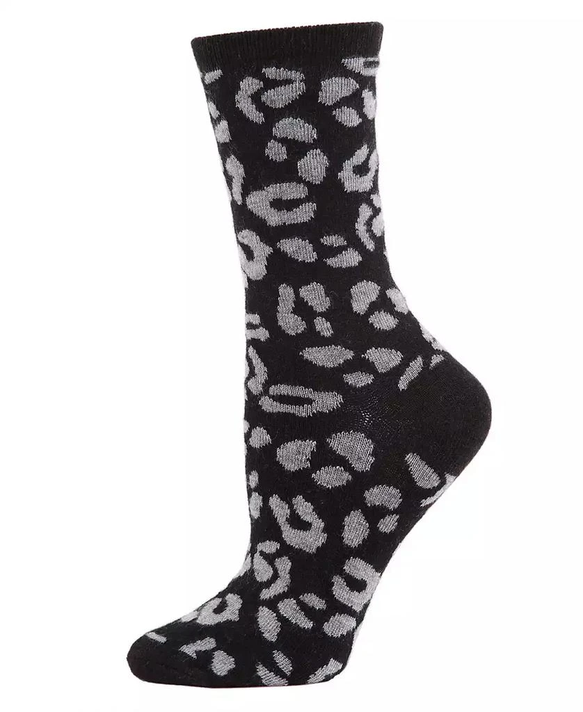 商品Memoi|Leopard Animal Print Cashmere Women's Crew Socks,价格¥105,第1张图片