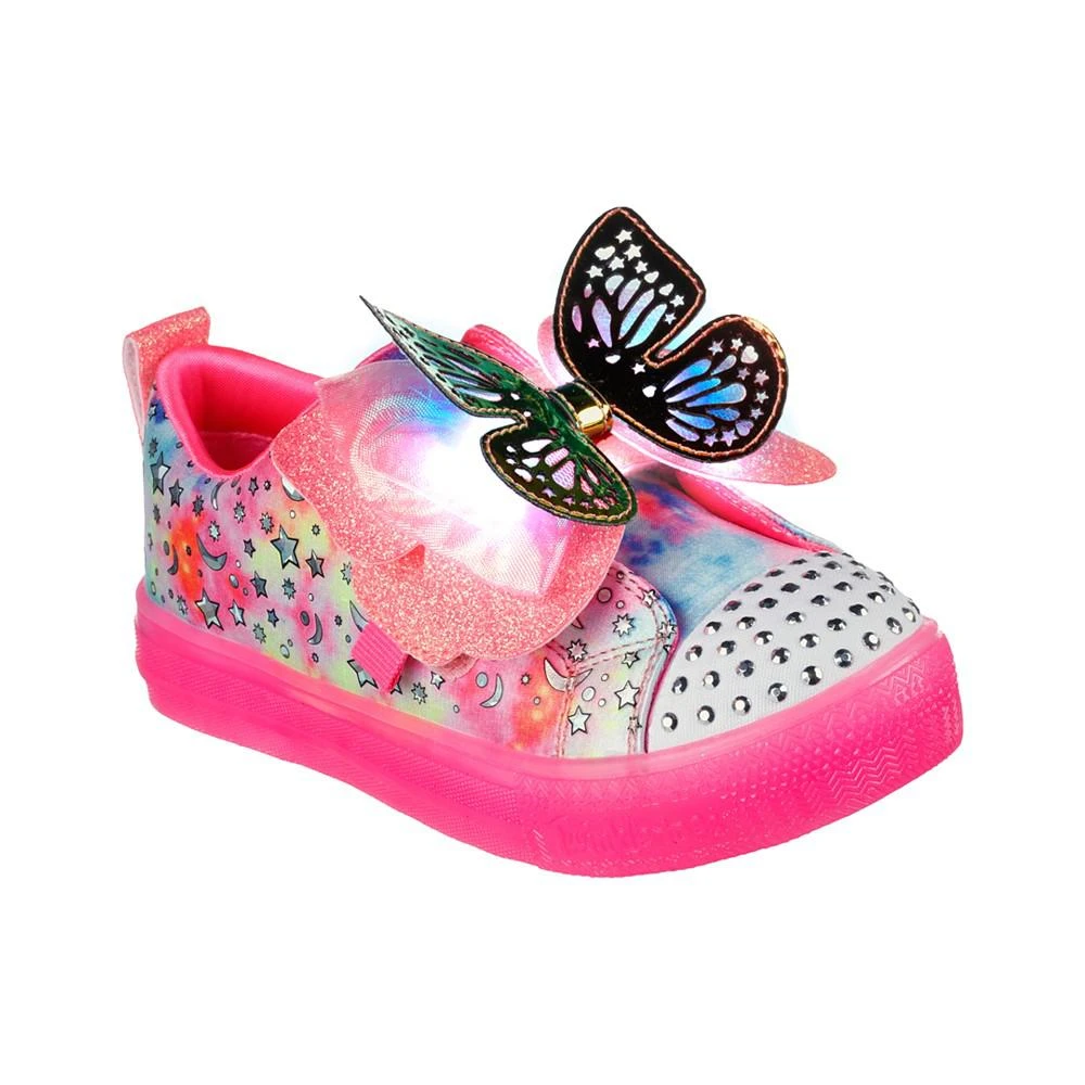 商品SKECHERS|Little Girls Twinkle Toes- Shuffle Brights Stay-Put Light-Up Casual Sneakers from Finish Line,价格¥266,第1张图片