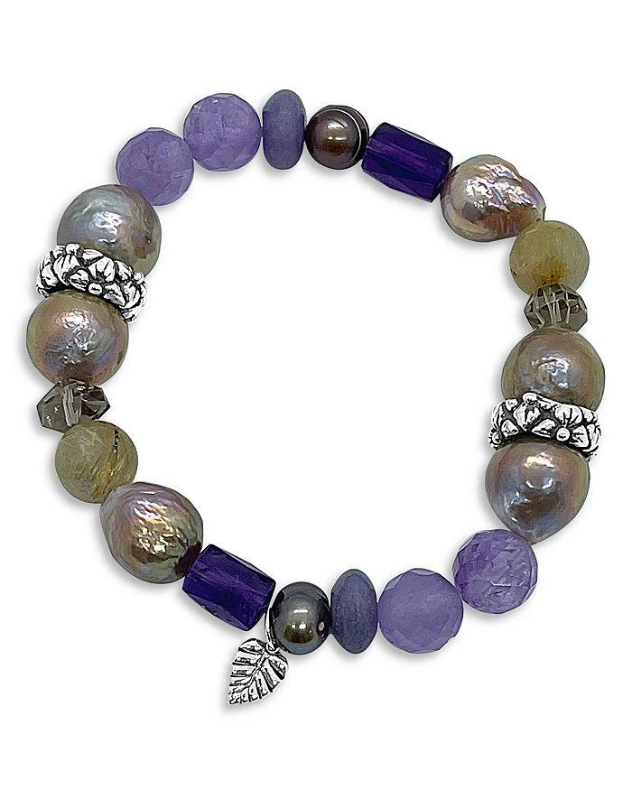 商品Stephen Dweck|Sterling Silver Terraquatic Multi Gemstone Statement Stretch Bracelet,价格¥3700,第1张图片