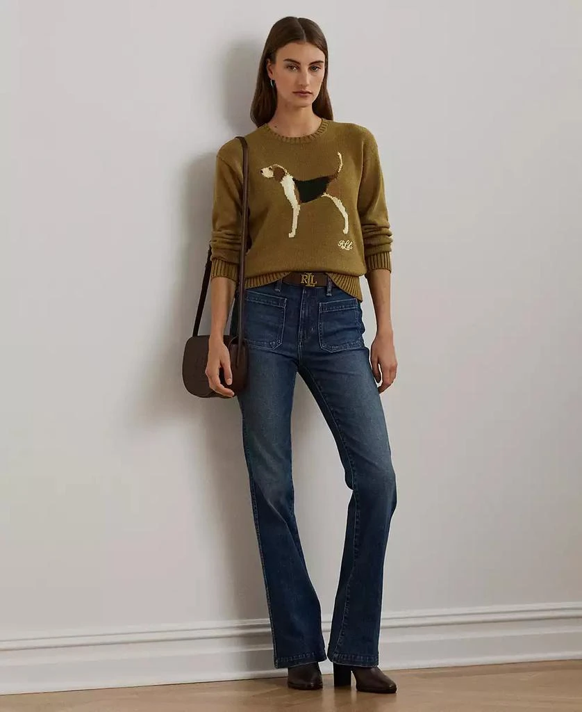 商品Ralph Lauren|Women's Intarsia-Knit Beagle Cotton Sweater,价格¥384,第4张图片详细描述