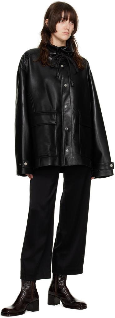 Black Elias Regenerated Leather Jacket商品第4张图片规格展示