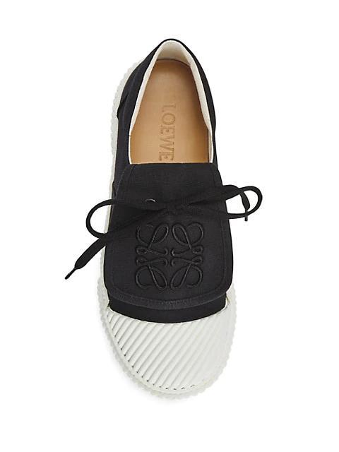 商品Loewe|Anagram Canvas Flap Sneakers,价格¥3330,第5张图片详细描述