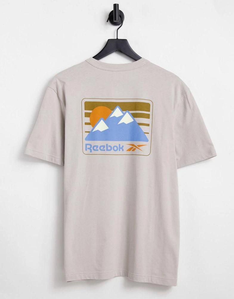 商品Reebok|Reebok camping graphic tee in moonstone - Exclusive to ASOS,价格¥214,第1张图片