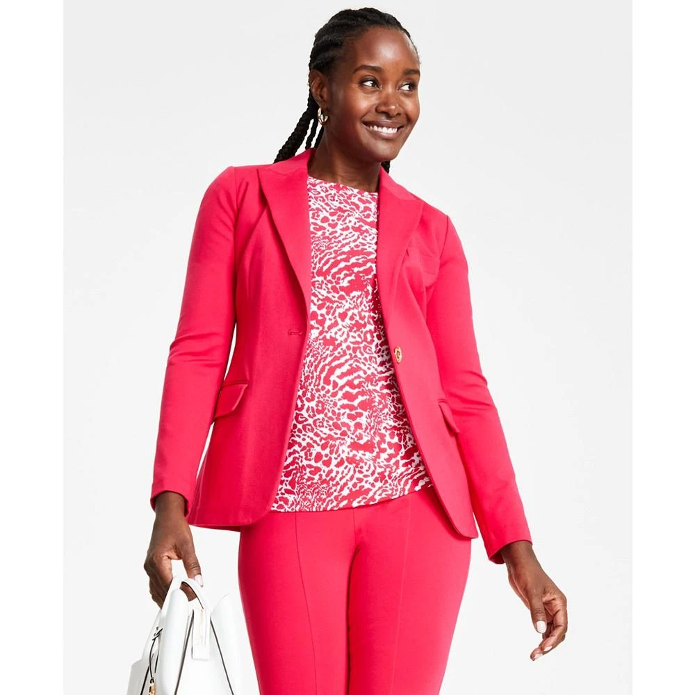 商品Michael Kors|Women's Knit One-Button Blazer, Regular & Petite,价格¥1227,第2张图片详细描述