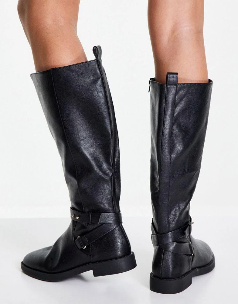 商品ASOS|ASOS DESIGN Wide Fit Cady knee high riding boots in black,价格¥198,第3张图片详细描述