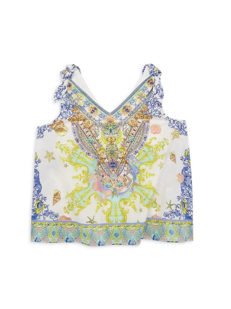 商品Camilla|Little Girl's & Girl's Seashell Print Tie-Shoulder Top,价格¥803,第1张图片