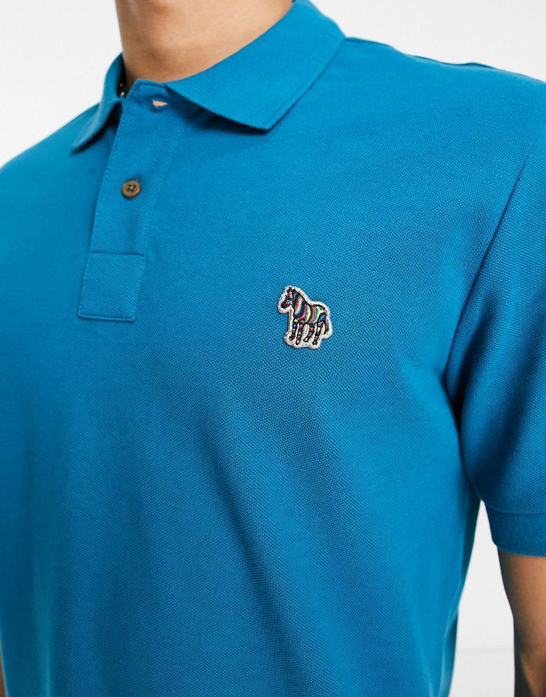 商品Paul Smith|PS Paul Smith regular fit logo short sleeve polo in teal blue,价格¥698,第5张图片详细描述