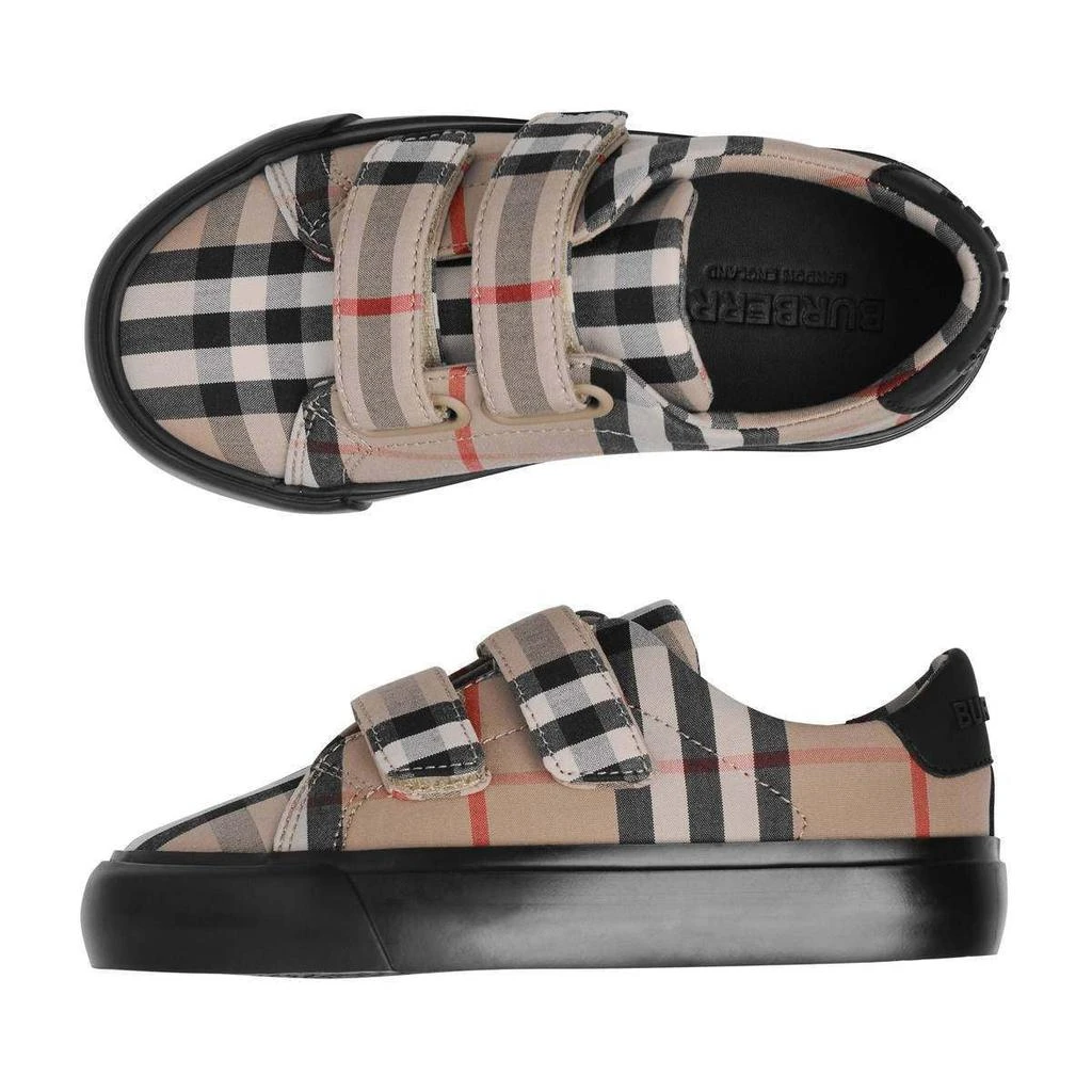 商品Burberry|Burberry Camel  Kids Beige & Black Vintage Check Trainers,价格¥1560,第2张图片详细描述