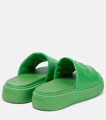 商品Ganni|Logo橡胶凉拖鞋,价格¥1181,第3张图片详细描述