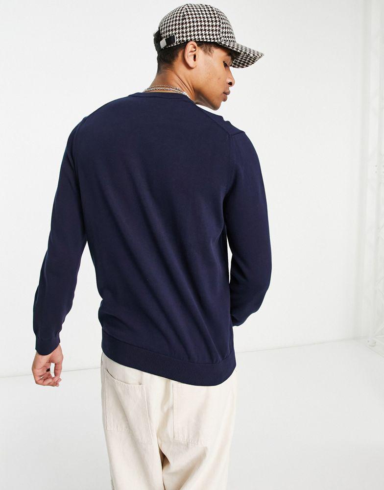 Lacoste crew neck jumper in navy商品第2张图片规格展示