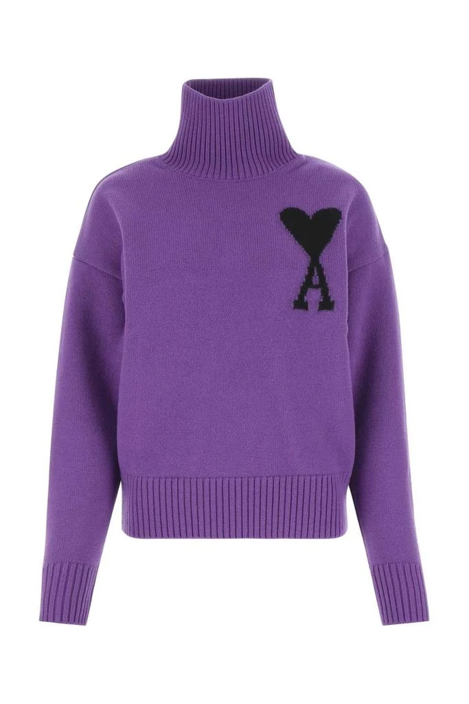 商品AMI|AMI Ami de Coeur Roll Neck Heart Motif Embroidered Sweater,价格¥1888,第1张图片详细描述