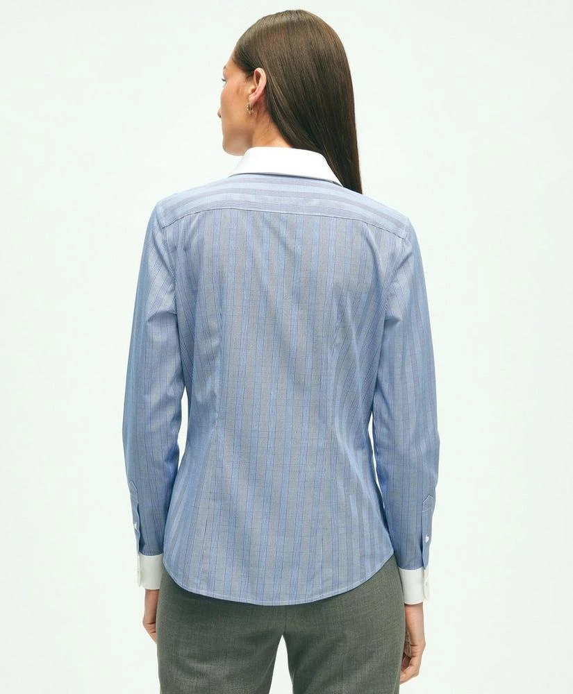 商品Brooks Brothers|Fitted Stretch Supima® Cotton Non-Iron Striped Dress Shirt,价格¥650,第3张图片详细描述