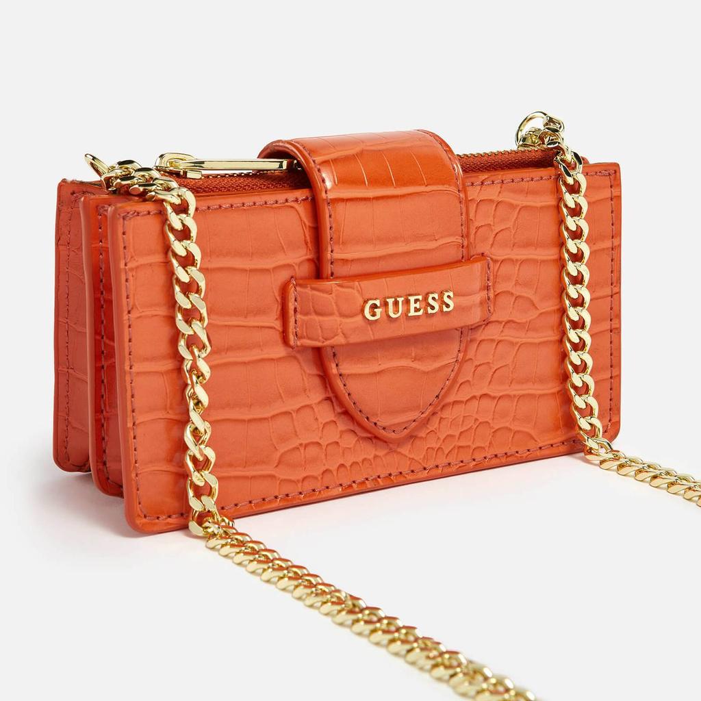 Guess Croc-Effect Faux Leather Shoulder bag商品第4张图片规格展示