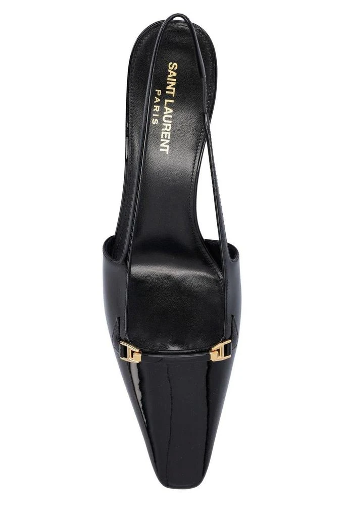商品Yves Saint Laurent|Saint Laurent Square Toe Slingback Pumps,价格¥4742,第4张图片详细描述
