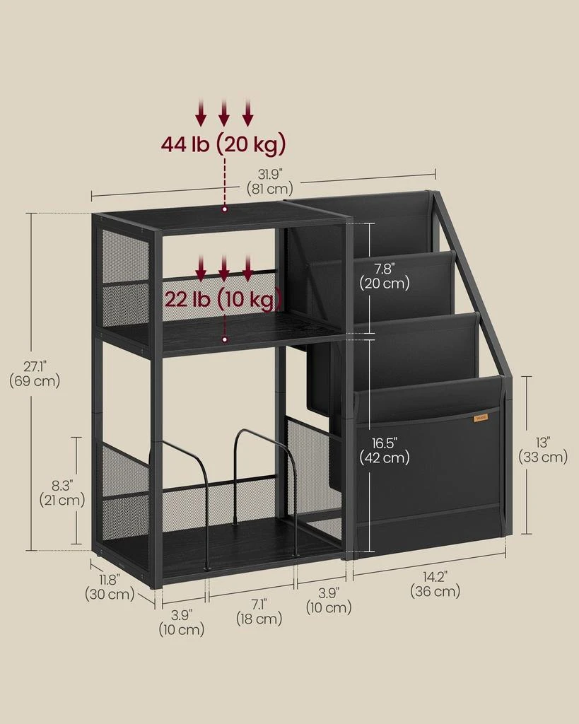 商品Hivvago|3-Tier Record Player Stand for 140 Albums,价格¥1130,第4张图片详细描述