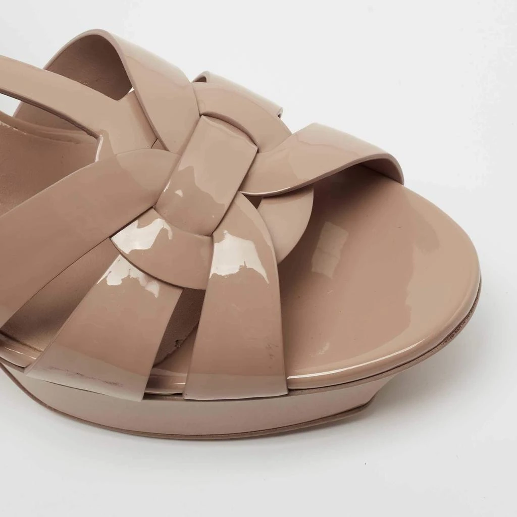 Yves Saint Laurent Beige Patent Leather Tribute Ankle Strap Sandals Size 40.5 商品