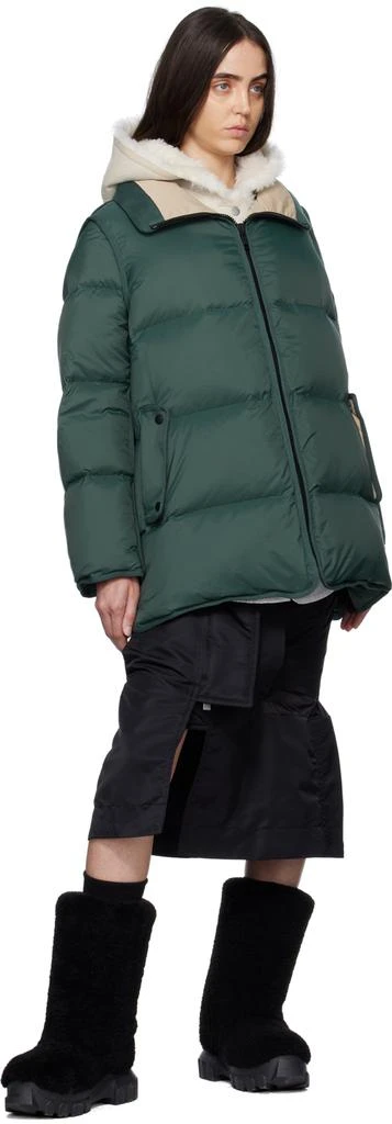 商品Yves Salomon|Green & Beige A-Line Down Jacket,价格¥4623,第4张图片详细描述