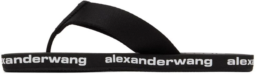 商品Alexander Wang|Black AW Flip Flop Sandals,价格¥741,第3张图片详细描述