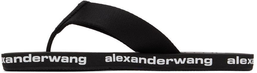 商品Alexander Wang|Black AW Flip Flop Sandals,价格¥899,第5张图片详细描述