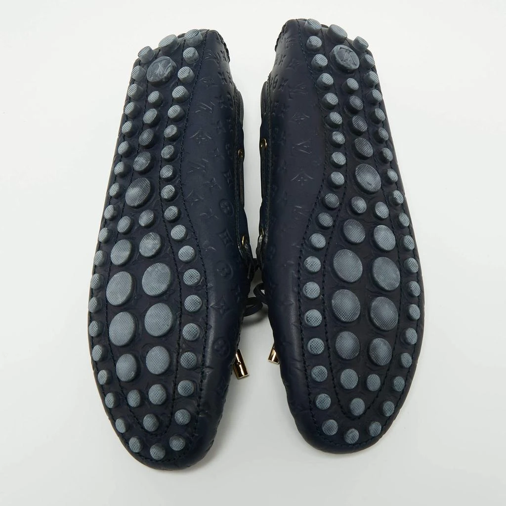 Louis Vuitton Navy Blue Monogram Empreinte Leather Gloria Loafers Size 38.5 商品