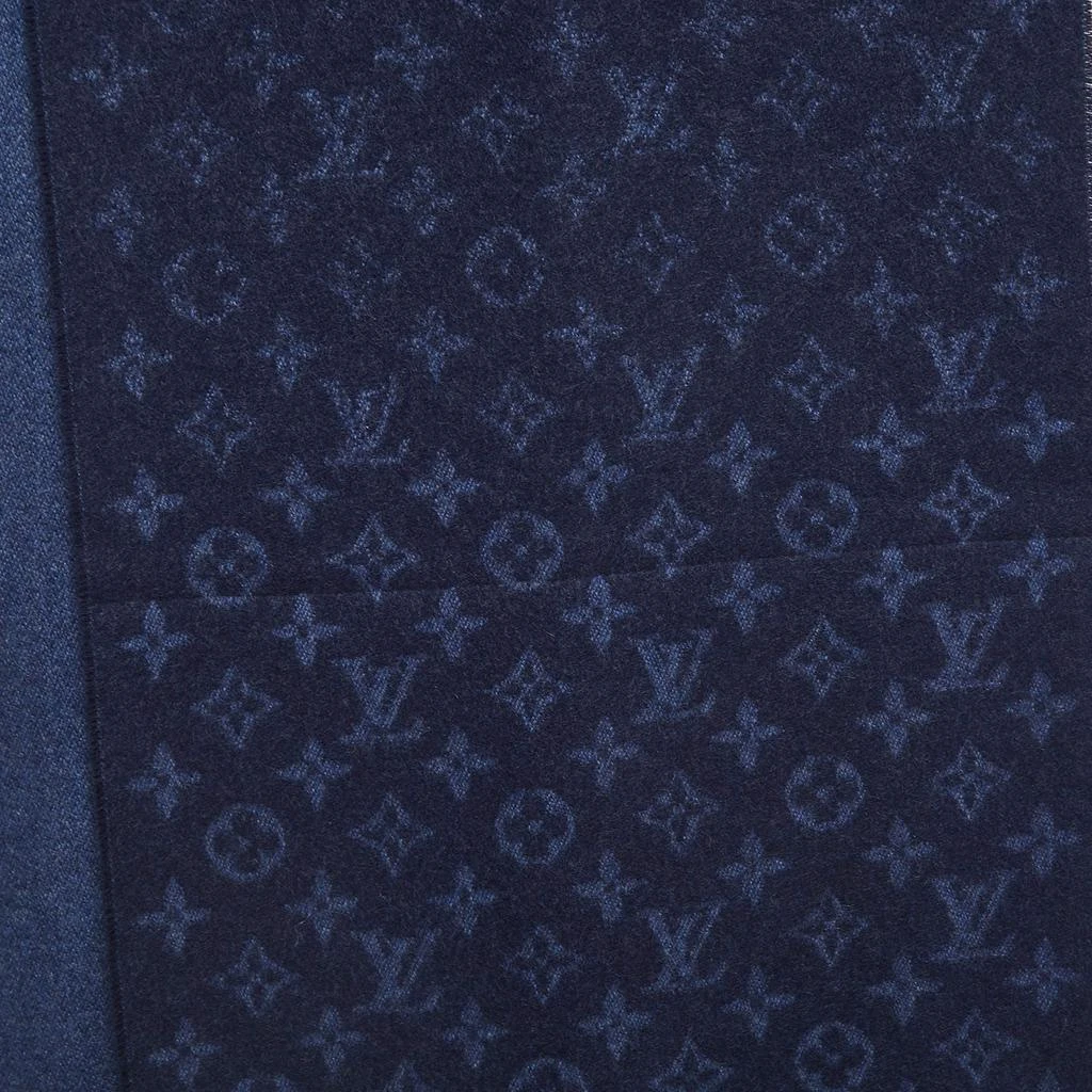 商品[二手商品] Louis Vuitton|Louis Vuitton Navy Blue Monogram Gradient Cashmere & Wool Scarf,价格¥2572,第3张图片详细描述
