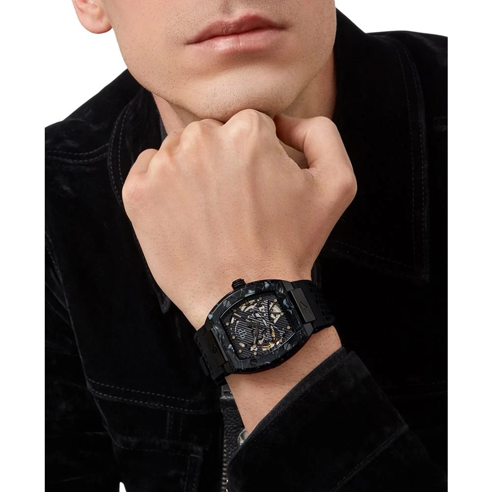 商品Philipp Plein|Men's Automatic The $keleton Black Tonneau Strap Watch 44mm,价格¥4651,第5张图片详细描述