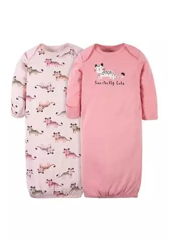 商品Gerber|Baby Girls 2 Pack Leopard Gowns,价格¥78,第1张图片