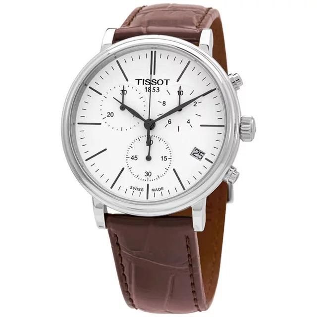 Tissot Carson Premium Chronograph Quartz White Dial Watch T122.417.16.011.00商品第1张图片规格展示