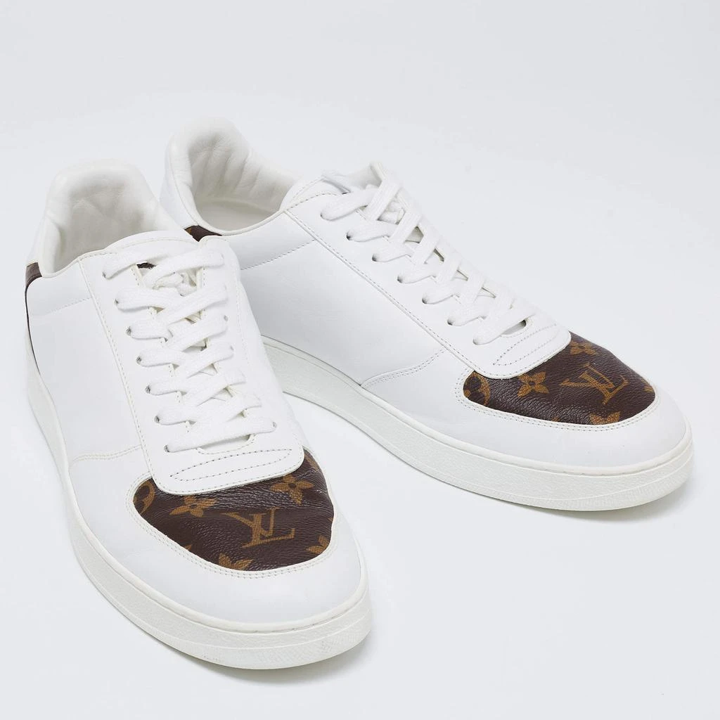 商品[二手商品] Louis Vuitton|Louis Vuitton White/Brown Leather and Monogram Canvas Rivoli Low-Top Sneakers Size 41.5,价格¥3813,第4张图片详细描述