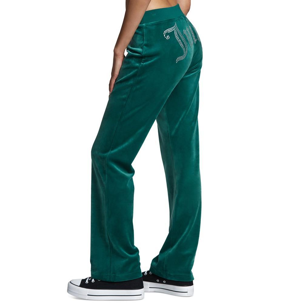 商品Juicy Couture|Women's Mid-Rise Embellished Velour Pants,价格¥717,第5张图片详细描述