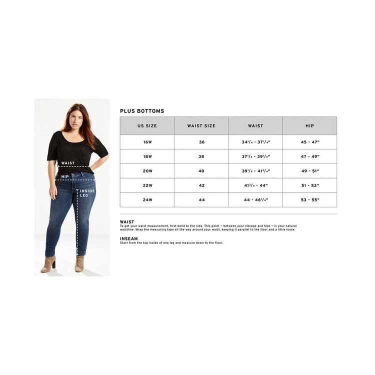 商品Levi's|® Plus Size 310 Shaping Super Skinny Jeans,价格¥225,第5张图片详细描述