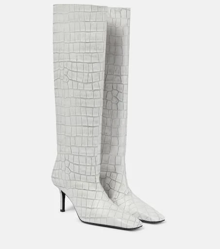 商品Acne Studios|鳄鱼纹皮革及膝靴,价格¥6479,第1张图片