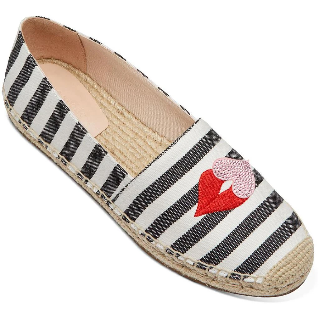 商品Kate Spade|Kate Spade New York Womens Gimlet Heart Lips Canvas Embellished Espadrilles,价格¥277,第3张图片详细描述