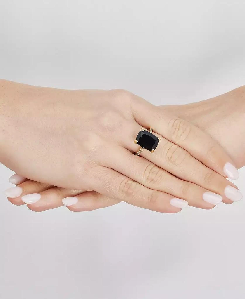 商品Macy's|Onyx (7-1/2 ct. t.w.) and Cubic Zirconia Statement Ring in 14k Gold-Plated Sterling Silver,价格¥601,第2张图片详细描述