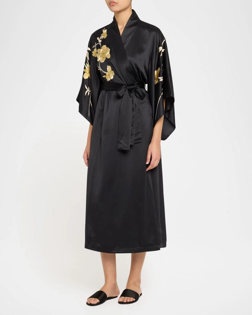 商品Natori|Peony Blossom Embroidered Kimono Robe,价格¥3084,第4张图片详细描述