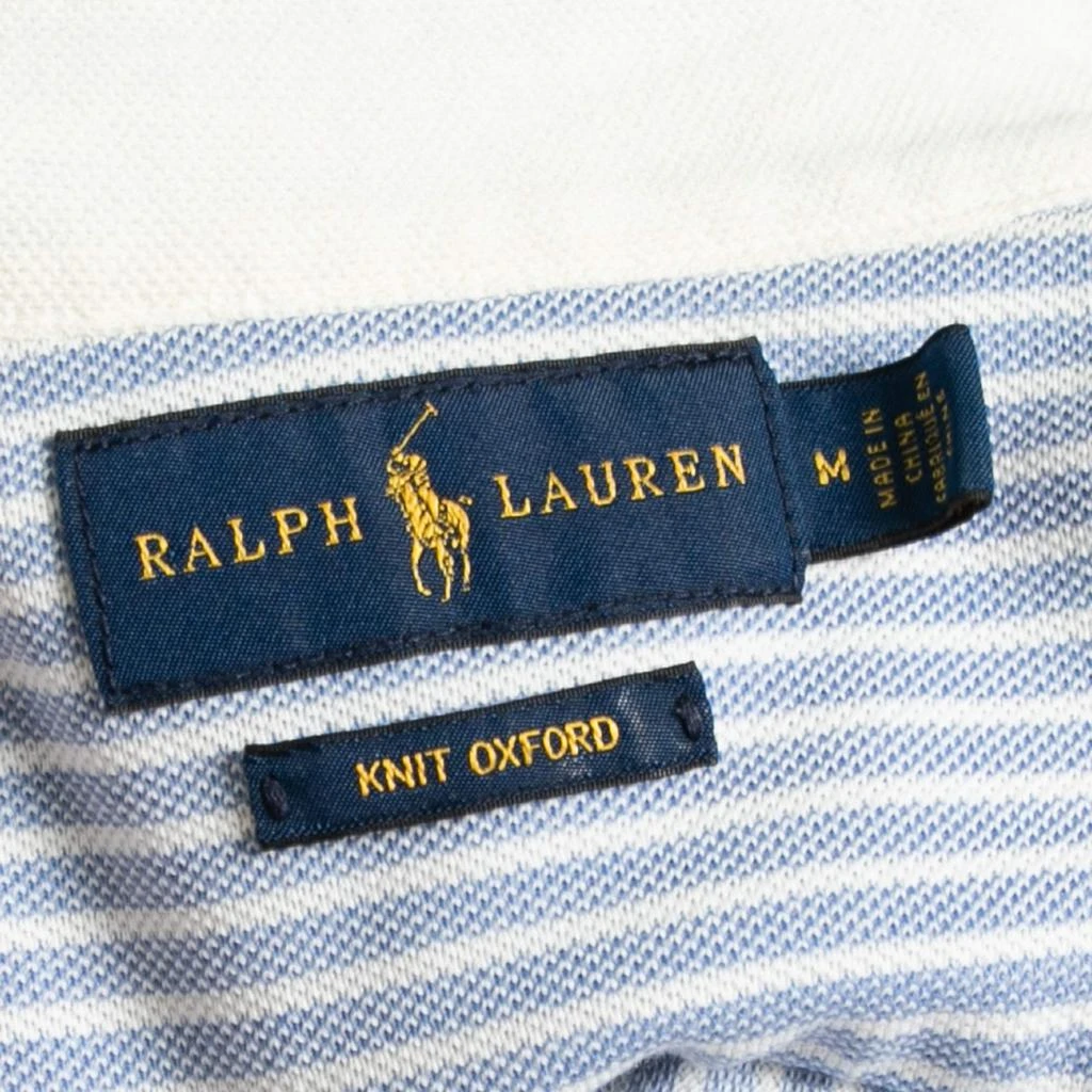 商品[二手商品] Ralph Lauren|Ralph Lauren Blue Striped Knit Oxford Button Front Polo Shirt M,价格¥821,第4张图片详细描述