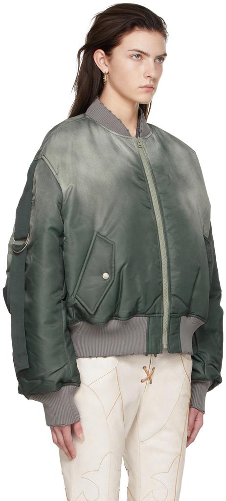 Green Polyester Bomber Jacket商品第2张图片规格展示