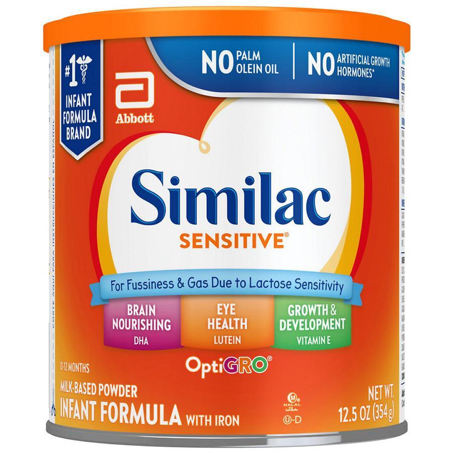 商品Similac|Similac Sensitive 乳糖不耐受配方非转基因婴儿奶粉1段 340g,价格¥147,第1张图片