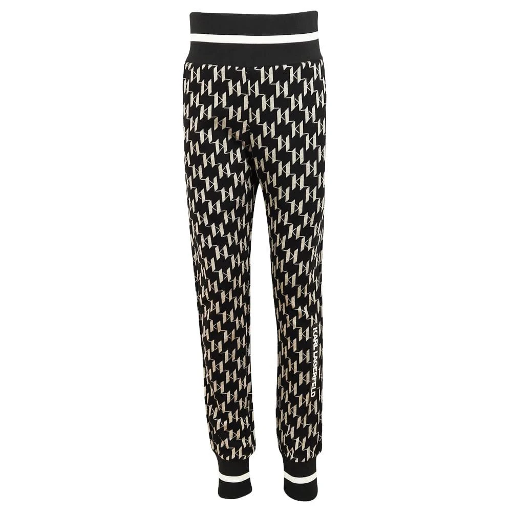商品Karl Lagerfeld Paris|Black Monogram Pattern Joggers,价格¥271,第1张图片