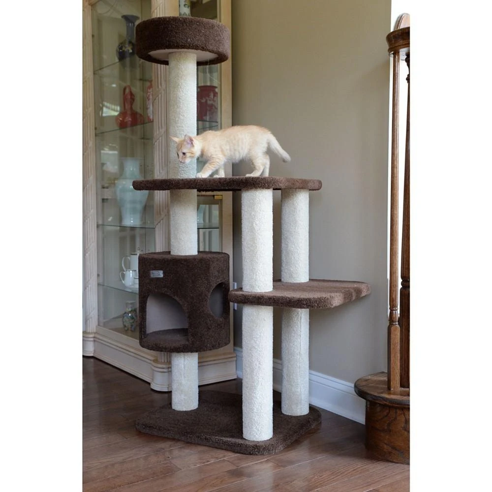 商品Macy's|3-Level Carpeted Real Wood Cat Tree Condo,价格¥2150,第2张图片详细描述