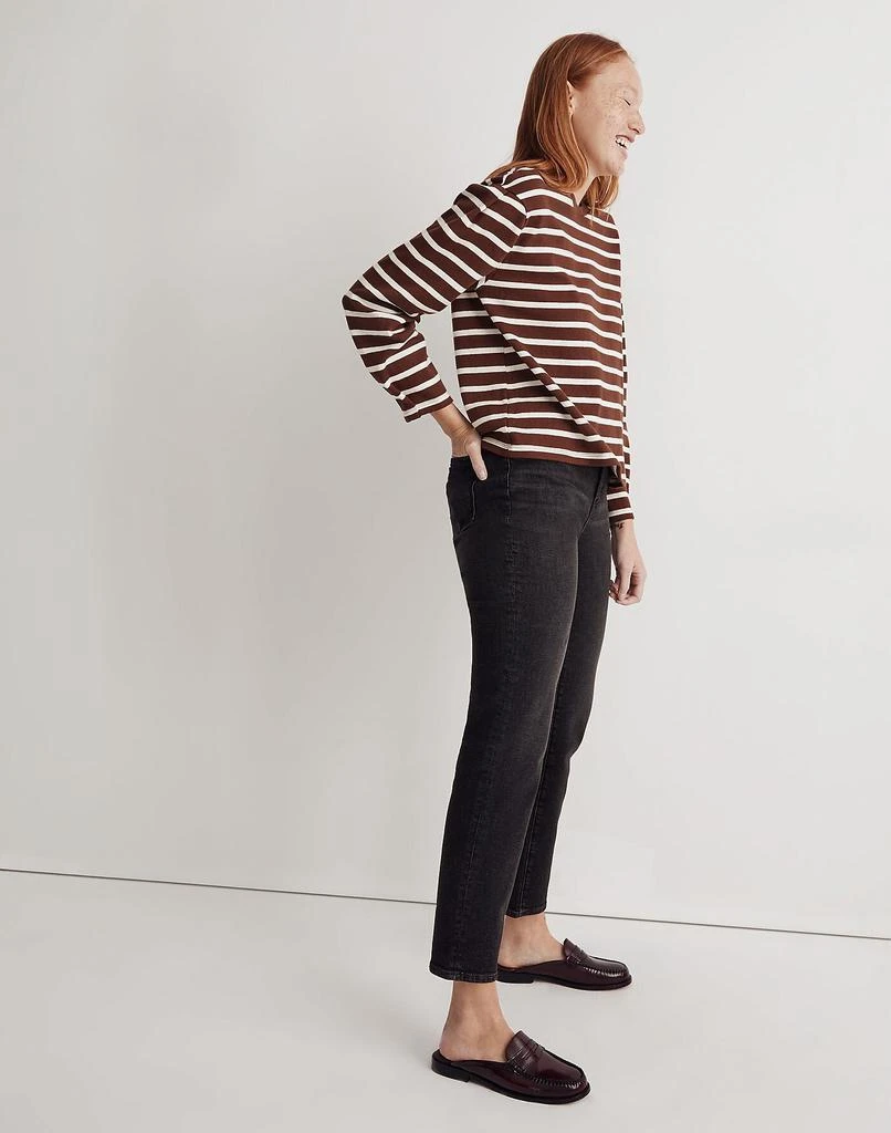 商品Madewell|Pleated Long-Sleeve Tee in Stripe,价格¥401,第2张图片详细描述