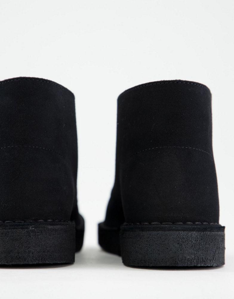 Clarks Originals desert coal boots in black suede商品第2张图片规格展示