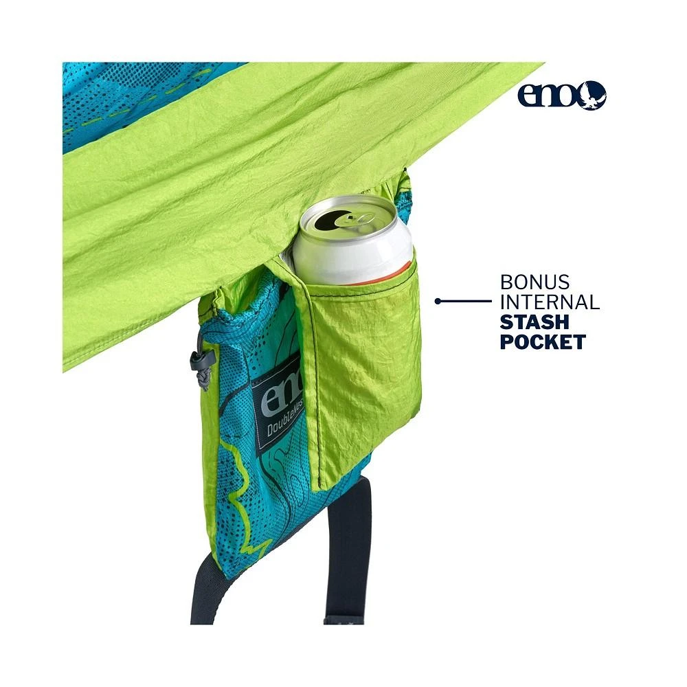 商品ENO|DoubleNest Hammock - Lightweight, Portable, 1 to 2 Person Hammock - For Camping, Hiking, Backpacking, Travel, a Festival, or the Beach - Continental Trail Divide Coalition/Chartreuse,价格¥632,第3张图片详细描述