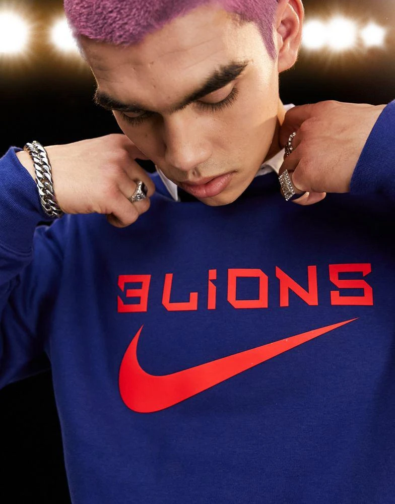 商品NIKE|Nike Football World Cup 2022 England unisex 3 Lions crew sweat in navy,价格¥320,第1张图片