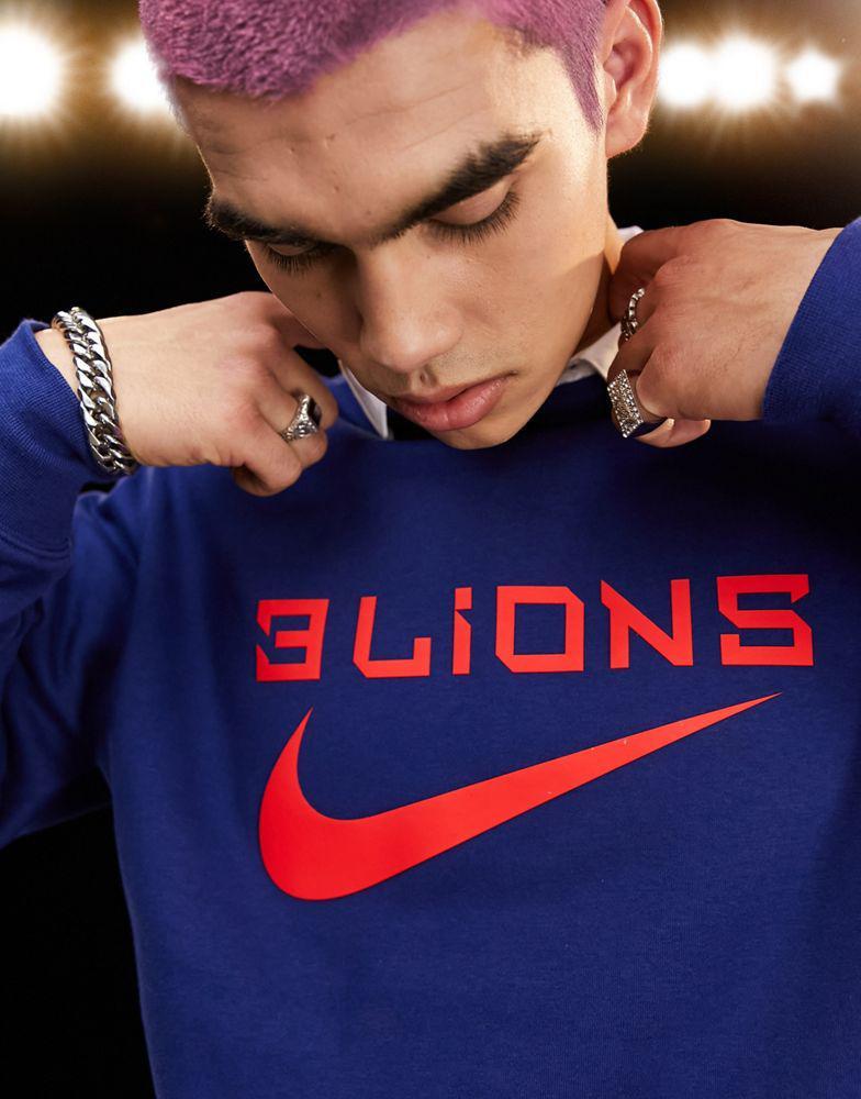 商品NIKE|Nike Football World Cup 2022 England unisex 3 Lions crew sweat in navy,价格¥417,第1张图片