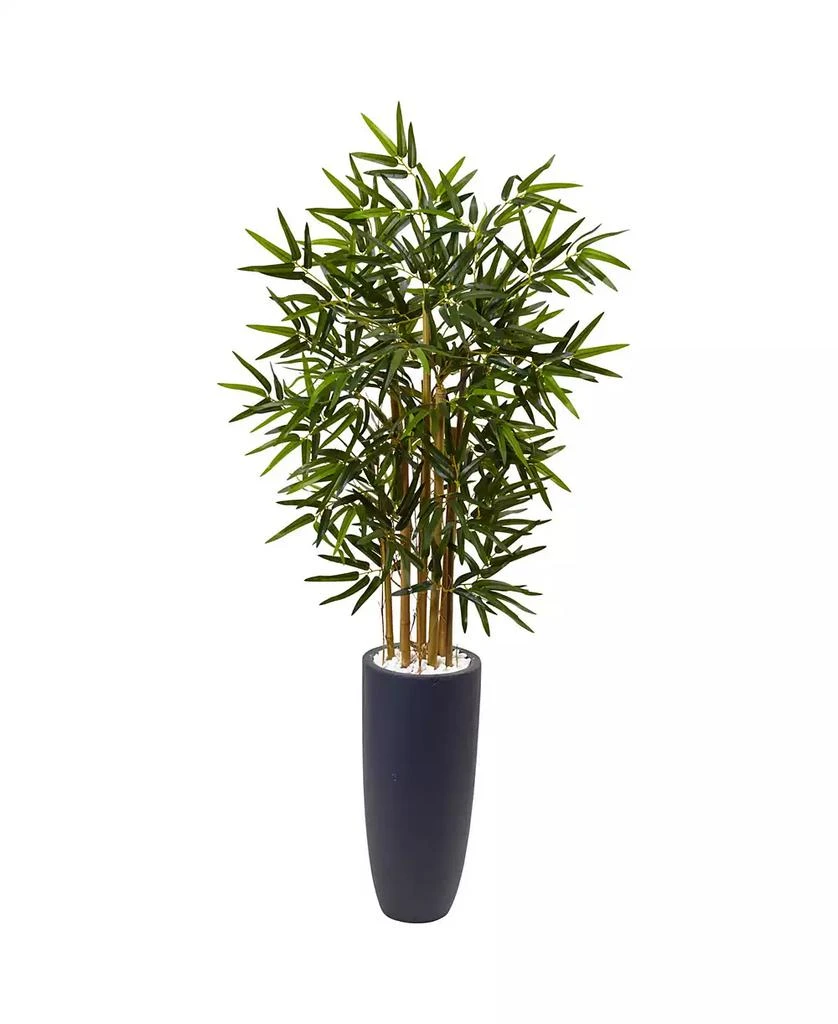 商品NEARLY NATURAL|4' Bamboo Artificial Tree in Gray Cylinder Planter,价格¥1196,第1张图片