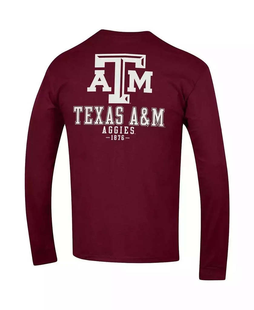 商品CHAMPION|Men's Maroon Texas A&M Aggies Team Stack Long Sleeve T-shirt,价格¥225,第3张图片详细描述