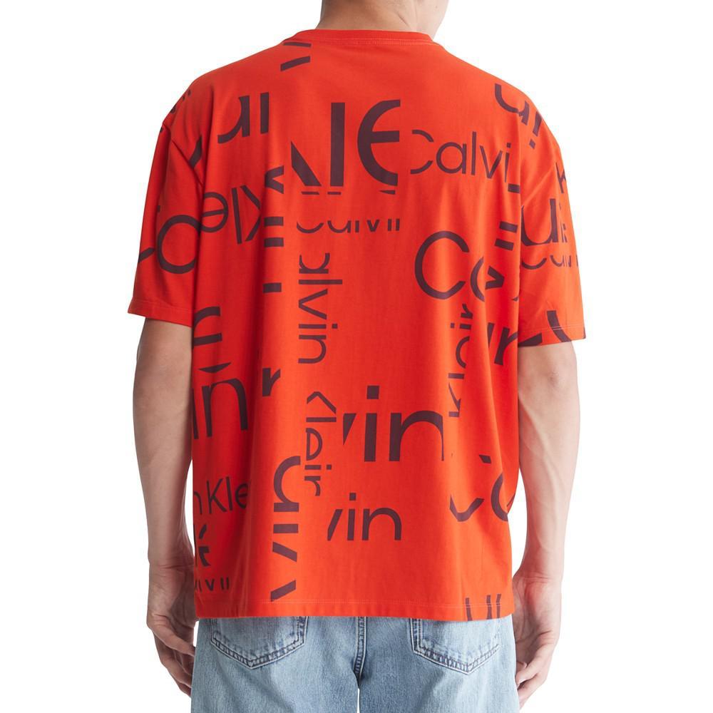 商品Calvin Klein|Men's Relaxed Fit Short-Sleeve Cutout Logo Print T-Shirt,价格¥155,第4张图片详细描述